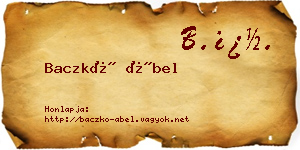 Baczkó Ábel névjegykártya