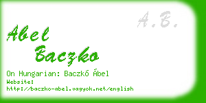 abel baczko business card